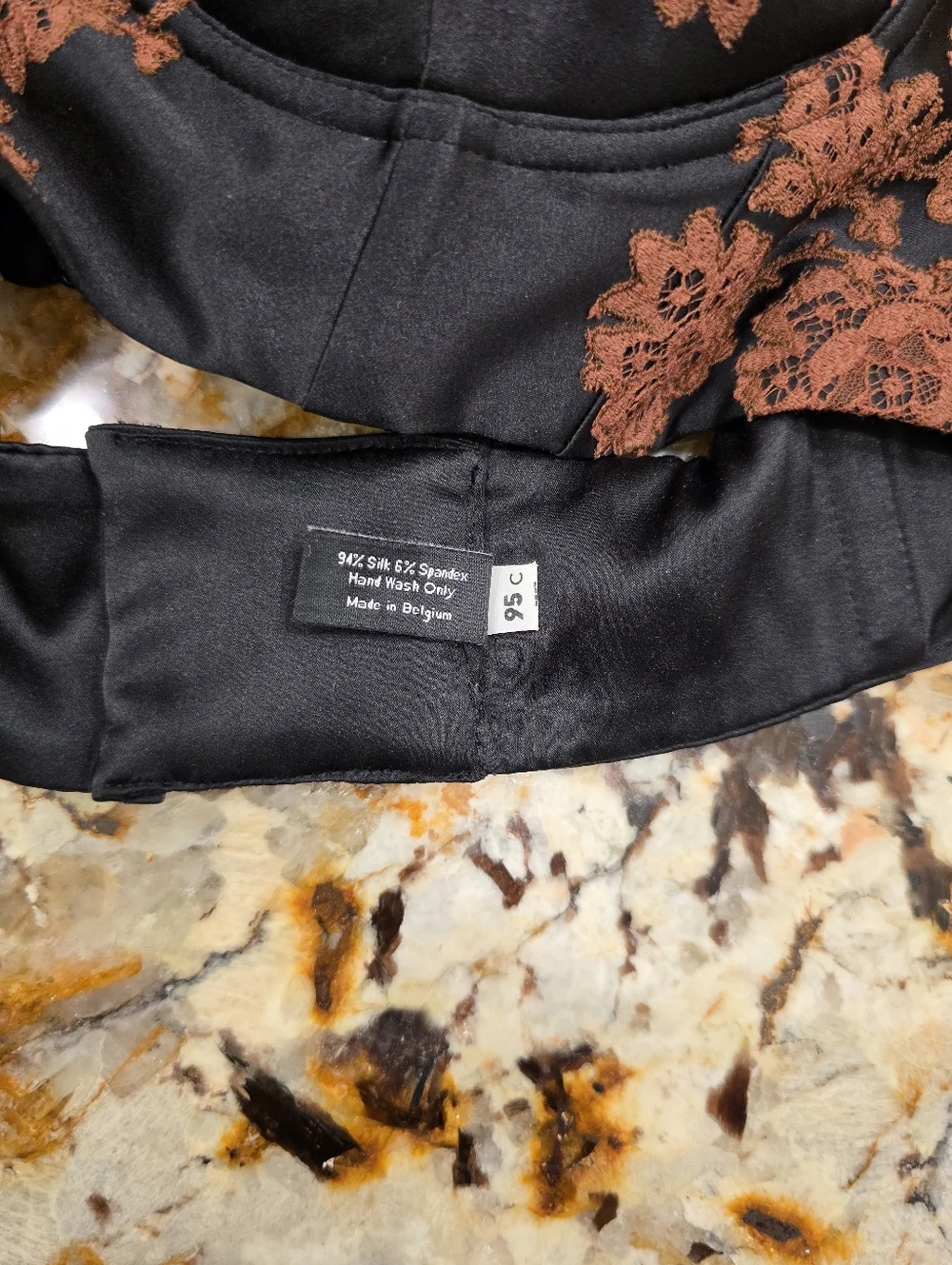 Carine Gilson Lace appliquéd silk blend satin balconette bra Black US34C - Picture 3 of 5